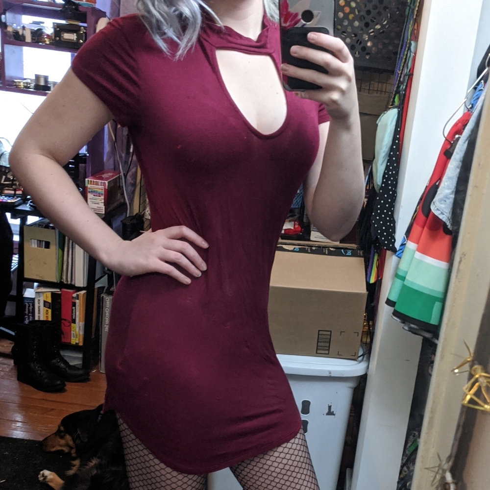 Adam Levine keyhole bodycon mini dress